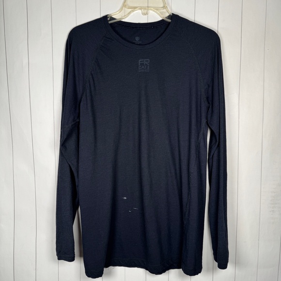 Tyndale FR Fire Resistant CAT1 Base Layer T-shirt Long Sleeve Navy Blue Small - Picture 1 of 7